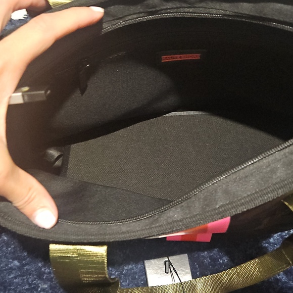 Haute Shore Camouflage Tote with Pink and Orange Stripes - Picture 3 of 3